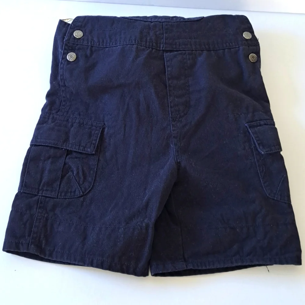 Vtg Y2k Dark Blue Navy Little Boy Bib Shortalls Overalls The Children's Place 4T